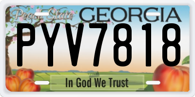 GA license plate PYV7818