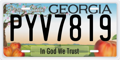 GA license plate PYV7819