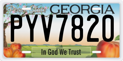 GA license plate PYV7820