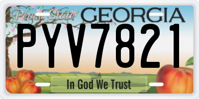 GA license plate PYV7821