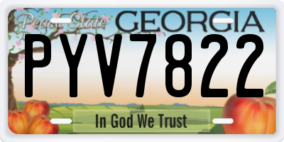 GA license plate PYV7822