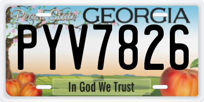 GA license plate PYV7826