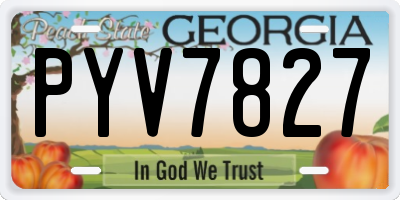 GA license plate PYV7827