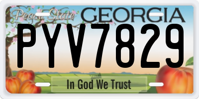 GA license plate PYV7829