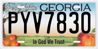 GA license plate PYV7830