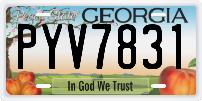 GA license plate PYV7831