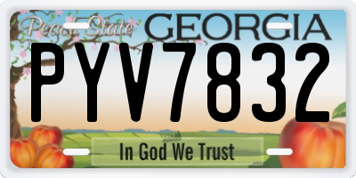 GA license plate PYV7832