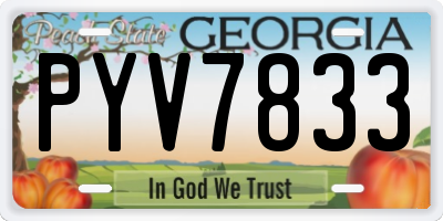 GA license plate PYV7833