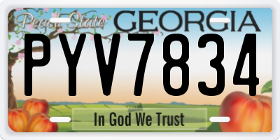 GA license plate PYV7834