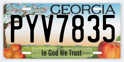 GA license plate PYV7835
