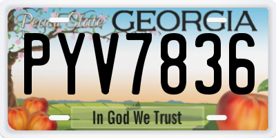 GA license plate PYV7836