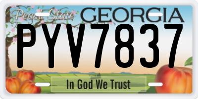 GA license plate PYV7837