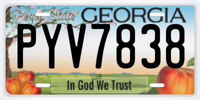 GA license plate PYV7838