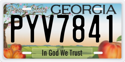 GA license plate PYV7841