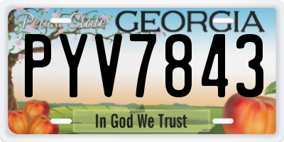 GA license plate PYV7843