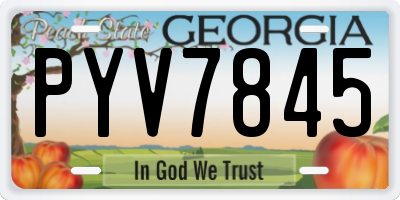 GA license plate PYV7845
