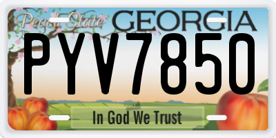 GA license plate PYV7850
