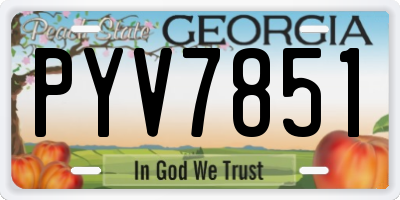 GA license plate PYV7851