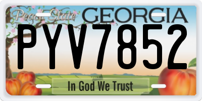GA license plate PYV7852