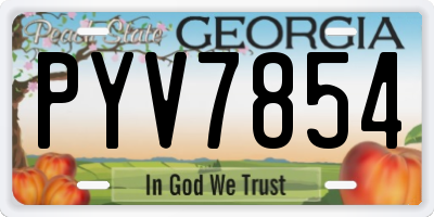 GA license plate PYV7854