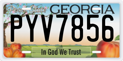 GA license plate PYV7856