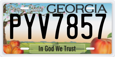 GA license plate PYV7857