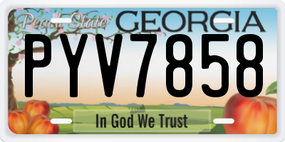 GA license plate PYV7858