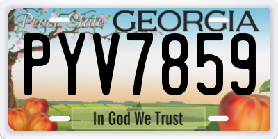 GA license plate PYV7859