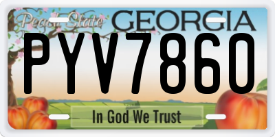 GA license plate PYV7860