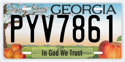 GA license plate PYV7861
