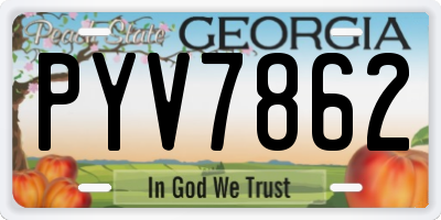 GA license plate PYV7862