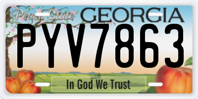 GA license plate PYV7863