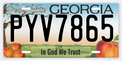 GA license plate PYV7865