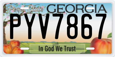 GA license plate PYV7867