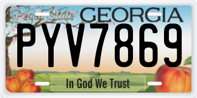 GA license plate PYV7869
