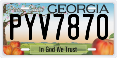 GA license plate PYV7870
