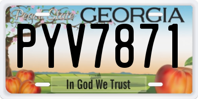 GA license plate PYV7871