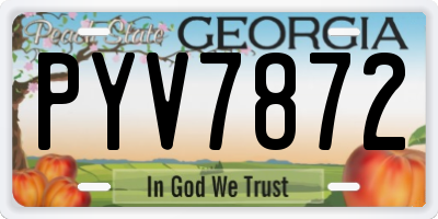 GA license plate PYV7872