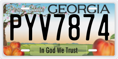 GA license plate PYV7874