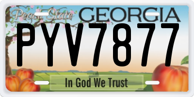 GA license plate PYV7877