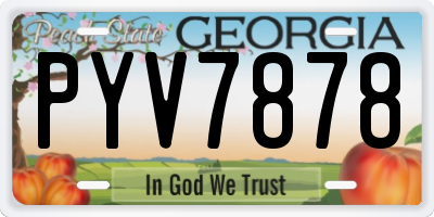 GA license plate PYV7878