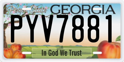 GA license plate PYV7881