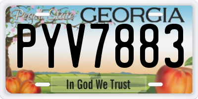 GA license plate PYV7883