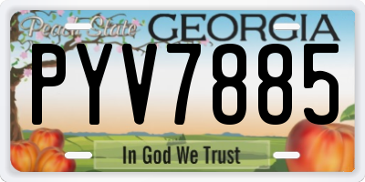 GA license plate PYV7885