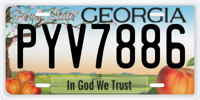 GA license plate PYV7886