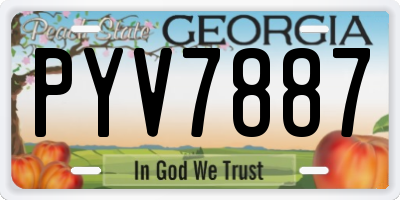 GA license plate PYV7887