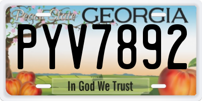 GA license plate PYV7892