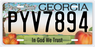 GA license plate PYV7894