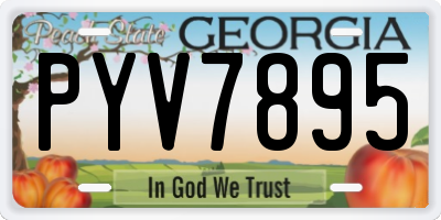 GA license plate PYV7895