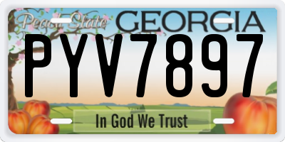 GA license plate PYV7897